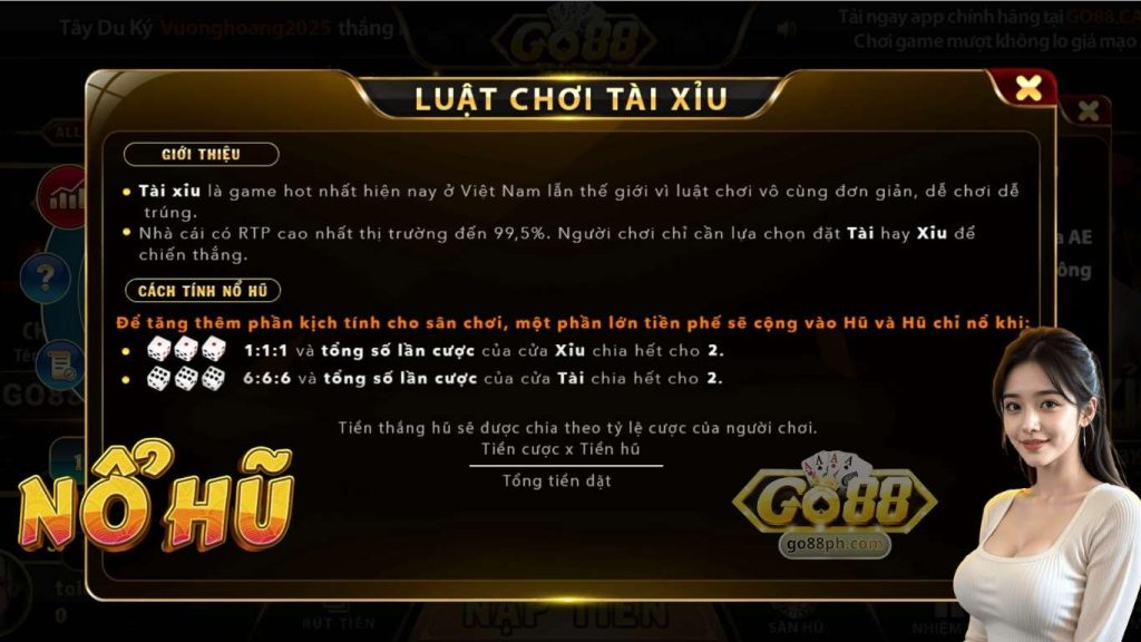 Cách tính nổ hũ Tài Xỉu Go88 chính xác nhất