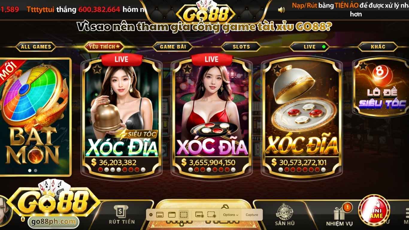 Vì sao nên tham gia cổng game tài xỉu GO88?